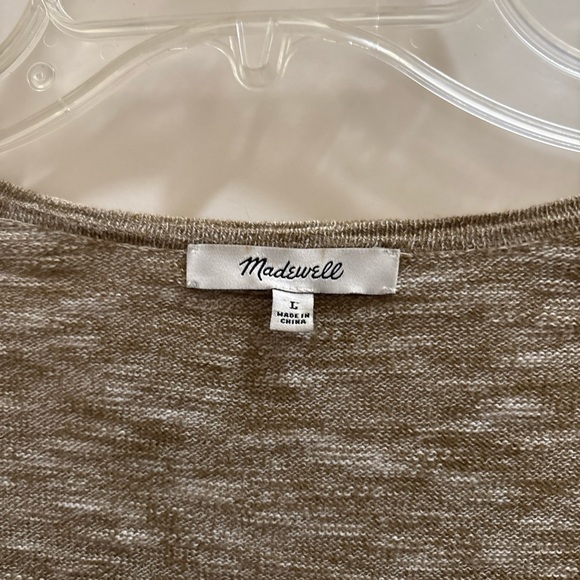 Madewell Duster Cardigan Sweater Knit Open Front Pockets Tan Size Large Soft - Picture 2 of 4